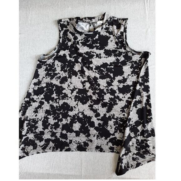 Ava James Tops - Ava James 2X Plus Women Spandex Blouse Back Keyhole Sleeveless Multi-Color